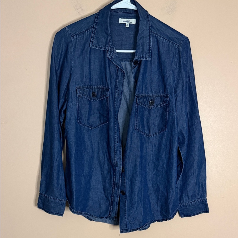 Angels Navy Blue Denim Shirt Jacket